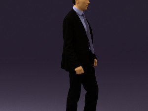 man in opened black suit 0569 3D 모델