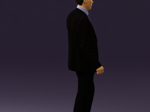 man in opened black suit 0569 3D 모델