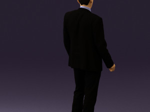 man in opened black suit 0569 3D 모델