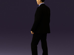 man in opened black suit 0569 3D 모델