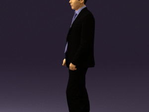 man in opened black suit 0569 3D 모델