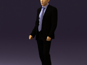man in opened black suit 0569 3D 모델