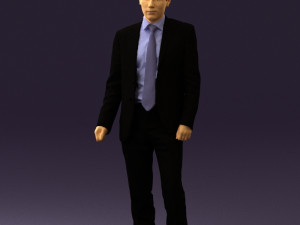 man in opened black suit 0569 3D 모델