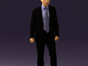 man in opened black suit 0569 3D 모델
