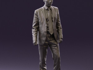 man in opened black suit 0569 3D 모델