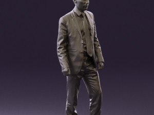 man in opened black suit 0569 3D 모델