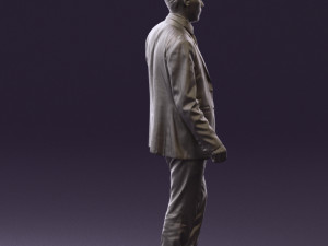 man in opened black suit 0569 3D 모델