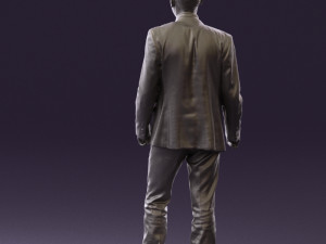 man in opened black suit 0569 3D 모델