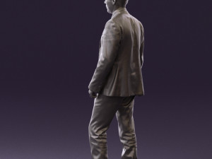 man in opened black suit 0569 3D 모델