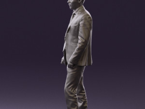 man in opened black suit 0569 3D 모델