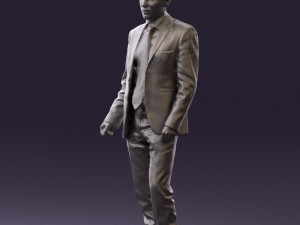 man in opened black suit 0569 3D 모델