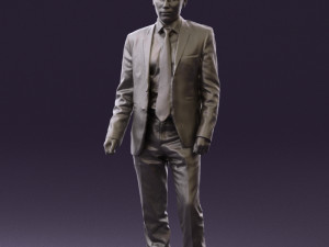 man in opened black suit 0569 3D 모델