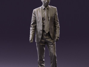 man in opened black suit 0569 3D 모델