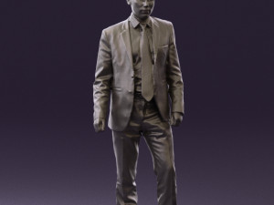 man in opened black suit 0569 3D 모델