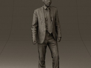 man in opened black suit 0569 3D 모델