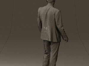 man in opened black suit 0569 3D 모델
