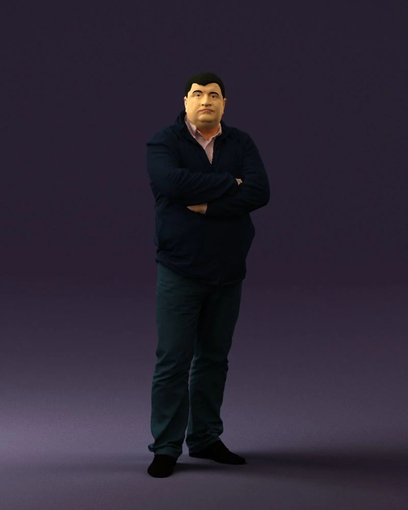 man in dark blue jacket 0579 3D Model .c4d .max .obj .3ds .fbx .stl .blend