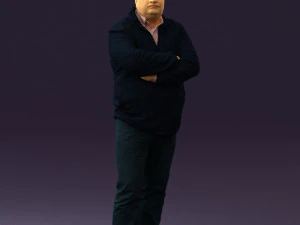 man in dark blue jacket 0579 3D Model