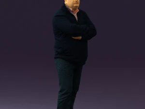 man in dark blue jacket 0579 3D Model