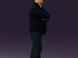 man in dark blue jacket 0579 3D Model