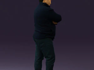 man in dark blue jacket 0579 3D Model
