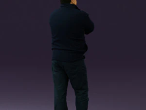 man in dark blue jacket 0579 3D Model