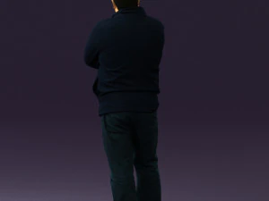 man in dark blue jacket 0579 3D Model
