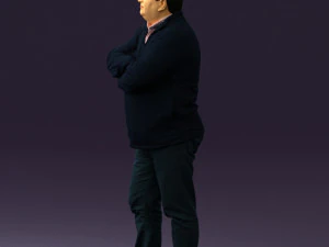 man in dark blue jacket 0579 3D Model