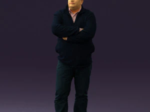 man in dark blue jacket 0579 3D Model