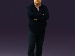 man in dark blue jacket 0579 3D Model