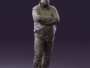 man in dark blue jacket 0579 3D Model