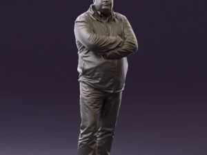 man in dark blue jacket 0579 3D Model