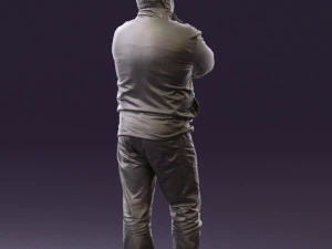 man in dark blue jacket 0579 3D Model