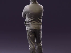 man in dark blue jacket 0579 3D Model