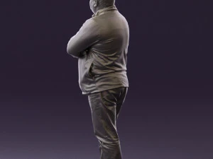 man in dark blue jacket 0579 3D Model