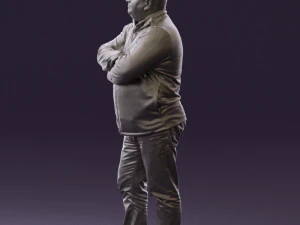 man in dark blue jacket 0579 3D Model