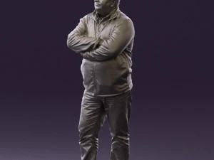 man in dark blue jacket 0579 3D Model