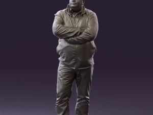 man in dark blue jacket 0579 3D Model