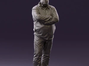 man in dark blue jacket 0579 3D Model