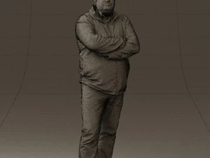 man in dark blue jacket 0579 3D Model