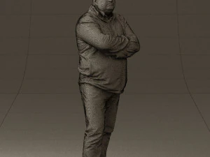 man in dark blue jacket 0579 3D Model