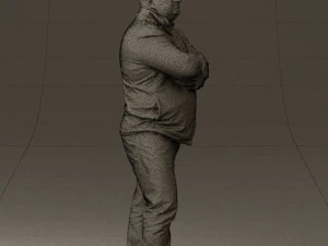 man in dark blue jacket 0579 3D Model