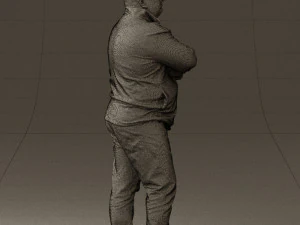 man in dark blue jacket 0579 3D Model