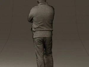man in dark blue jacket 0579 3D Model