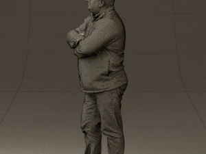 man in dark blue jacket 0579 3D Model