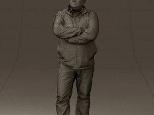 man in dark blue jacket 0579 3D Model