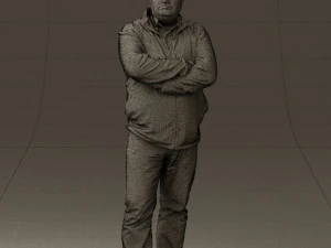 man in dark blue jacket 0579 3D Model