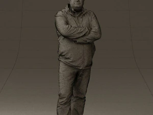 man in dark blue jacket 0579 3D Model