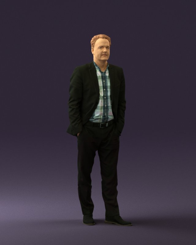 man in opened suit 0571 3D Модель .c4d .max .obj .3ds .fbx .stl .blend 