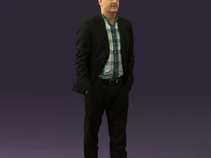 man in opened suit 0571 3D Model